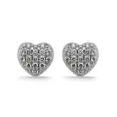Pavé Diamond Heart Stud Earrings - Dracakis Jewellers